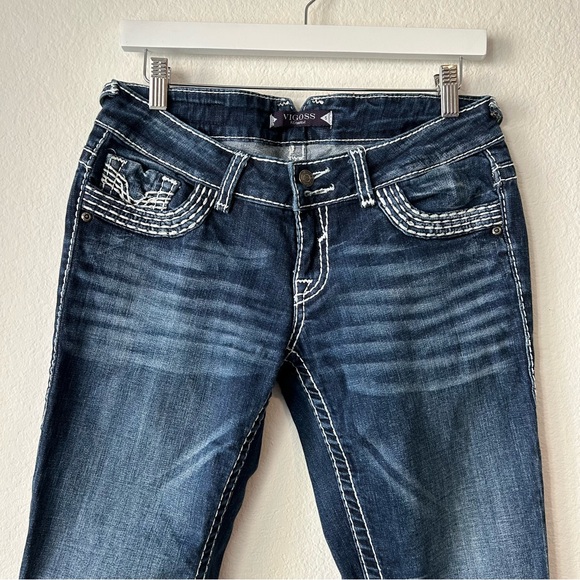 Vigoss Jeans Women's 5 Blue Fit Bootcut Classic Fit Denim Embroidered Casual - Picture 2 of 11
